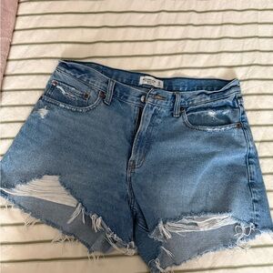 Abercrombie & Fitch Blue Distressed Denim Cutoff Shorts